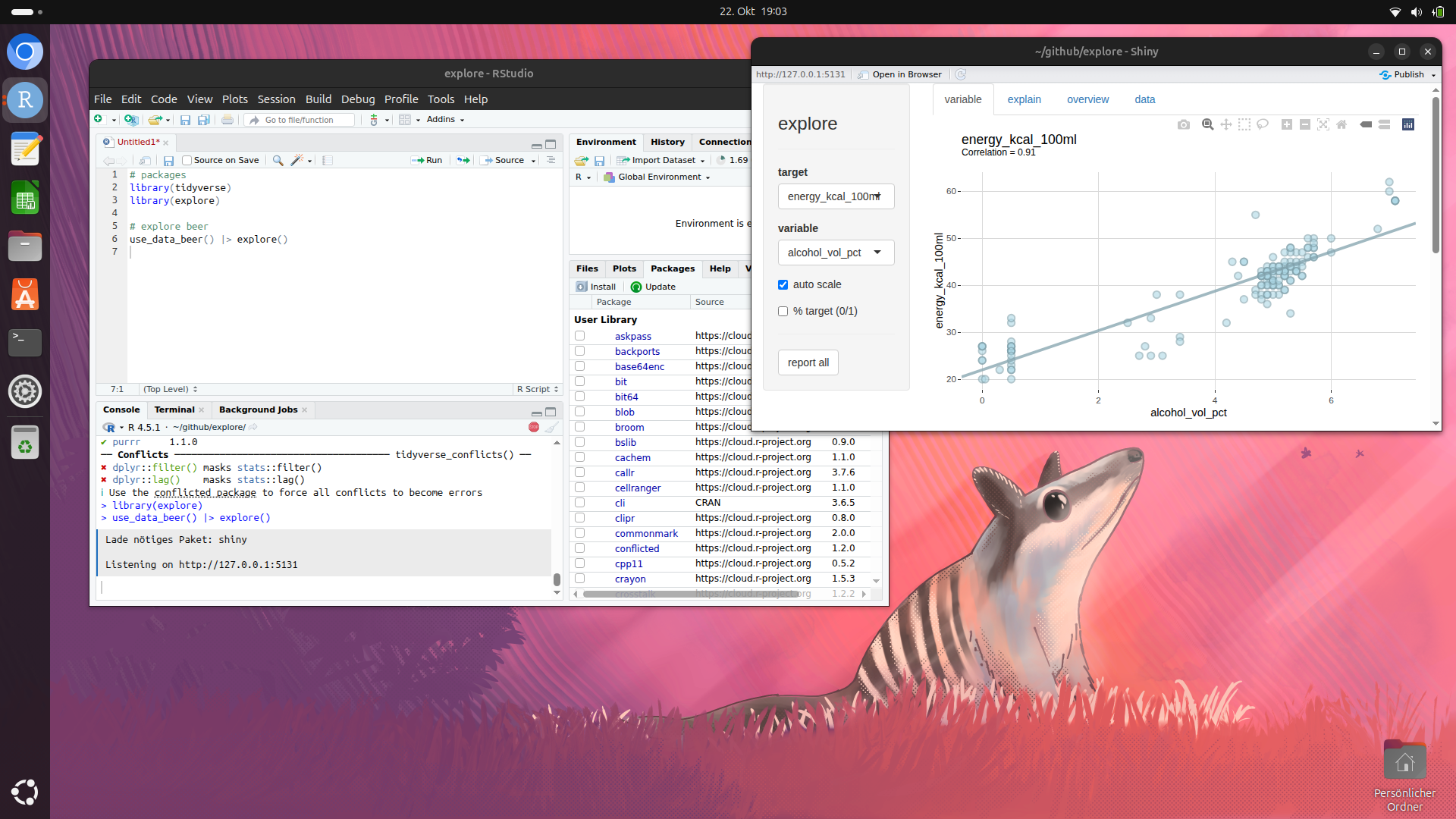Ubuntu running R/RStudio